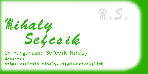 mihaly sefcsik business card